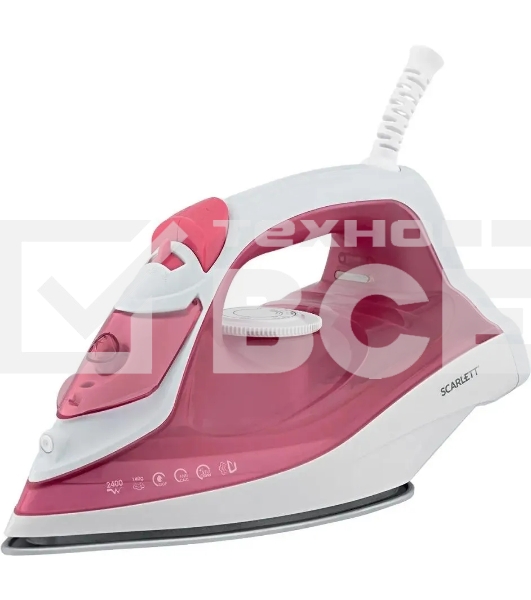 Утюг Scarlett SC-SI30K56 розовый, 2400; Световой индикатор работы: Да; Регулируемый пар до г/мин: 35; Паровой удар до г/мин: 140; Резервуар для воды, мл: 280; Функция разбрызгивания воды: Да; Терморегулятор: Да; Вертикальное отпаривание: Да; Регулировка с