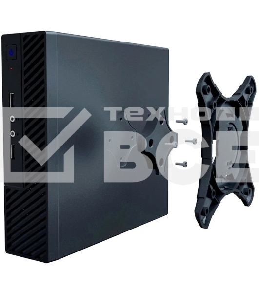 Компьютерный корпус Slim Case Powerman ME100S-BK front fan 4cm, 120W adapter, Mini ITX, VESA