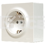 Розетка 1-м ОП LETO с заземл. ПБТ крем LEZARD 752-0300-122B, фото3