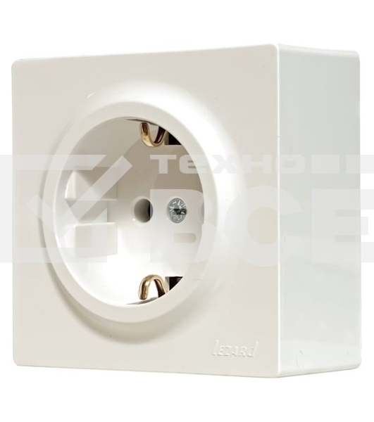 Розетка 1-м ОП LETO с заземл. ПБТ крем LEZARD 752-0300-122B