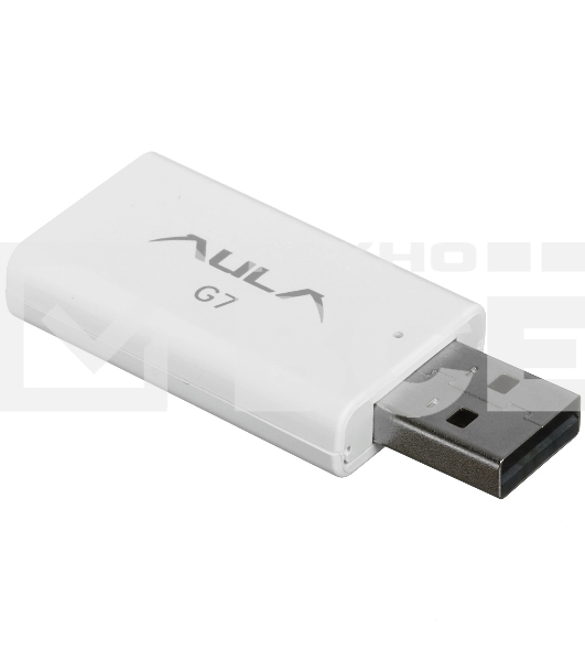 Гарнитура AULA G7 белый, беспроводная + проводная, до 65 ч, съёмный микрофон, подсветка