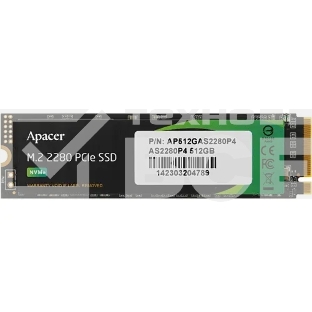 Накопитель SSD Apacer AS2280P4, 512Gb, M.2 2280, PCIe 3.0 x4, NVMe, R/W 2100/1500