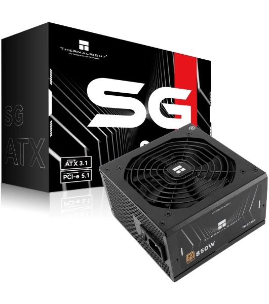 Блок питания Thermalright 850W 80+ Gold (ATX, 3.1, PCIe 5.1, Full modular, 1x24(20+4)pin 600мм, 2xCPU 8(4+4)pin 650мм, 2xPCIe*2 8(6+2)pin 650+150мм, 1x12VHPWR PCIe 5.1 12+4pin 600мм, 2xSATA*4 450+150+150+150мм, 1xMOLEX4pin*3 500+150+150мм, Active, 120x120мм, 150x140x86mm, APFC,)