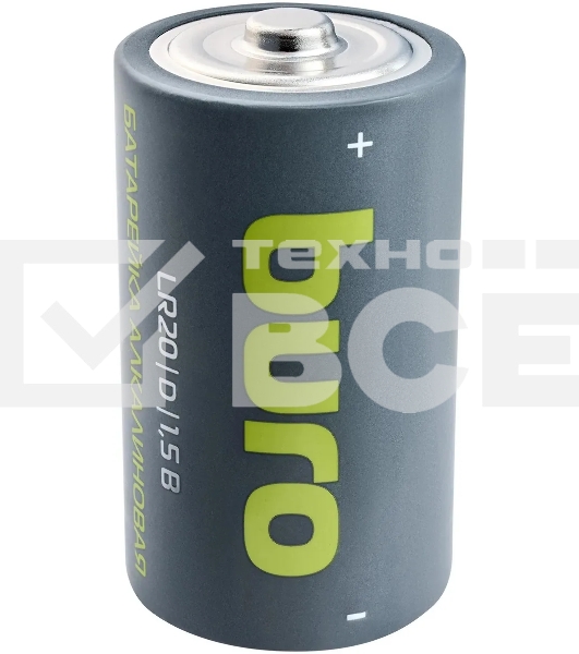 Батарея Buro Alkaline LR20 D 18000mAh (2шт) блистер, 1.5 В