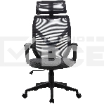 Кресло компьютерное Cactus CS-MC414-GY черный/серый, сетка/ткань, с подголов. крестов. пластик, пластик черный, фото2