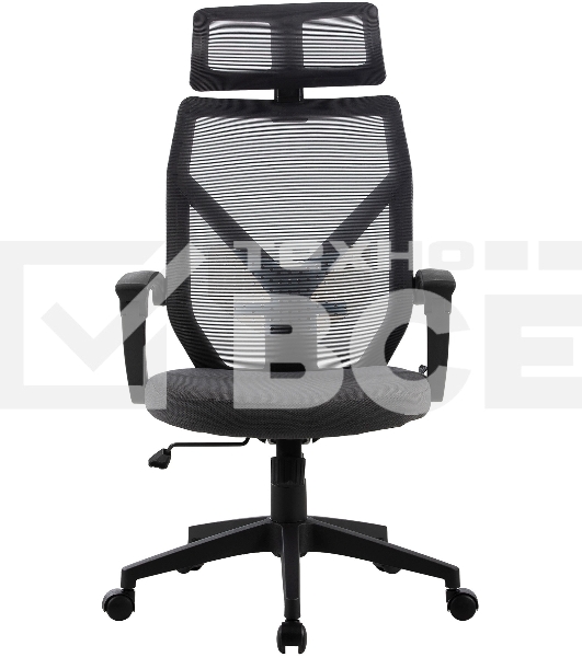 Кресло компьютерное Cactus CS-MC414-GY черный/серый, сетка/ткань, с подголов. крестов. пластик, пластик черный