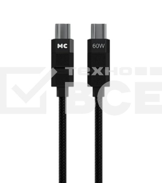 Дата-кабель MORE CHOICE (4620202554987) K87aa 2м USB 3.0A PD60W для Type-C Type-C- 2м, черный