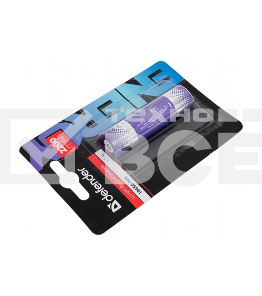 Аккумуляторная батарея Defender 18650-1BL 2200 mAh Li-ion, блистер, 1 шт.