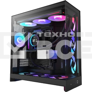Компьютерный корпус без блока питания Case NZXT H9 Flow RGb+ (2025), Midi-Tower, TG, 6x140мм RGb + 1x120мм RGb, 2xUSB-A 3.2 + 1xUSB-C 3.2, E-ATX, ATX, mATX, mITX черный