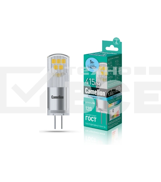 Лампа светодиодная Camelion (13750) LED5-G4-JC-NF/845/G4