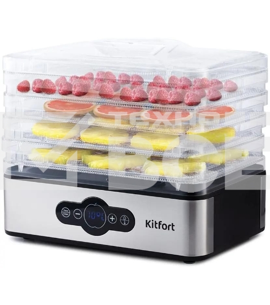 Сушилка для овощей и фруктов Kitfort KT-1914 5под. 240 Вт, черный