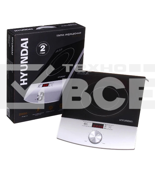 Плита настольная электрическая Hyundai HYC-0102 серебристый/черный стеклокерамика