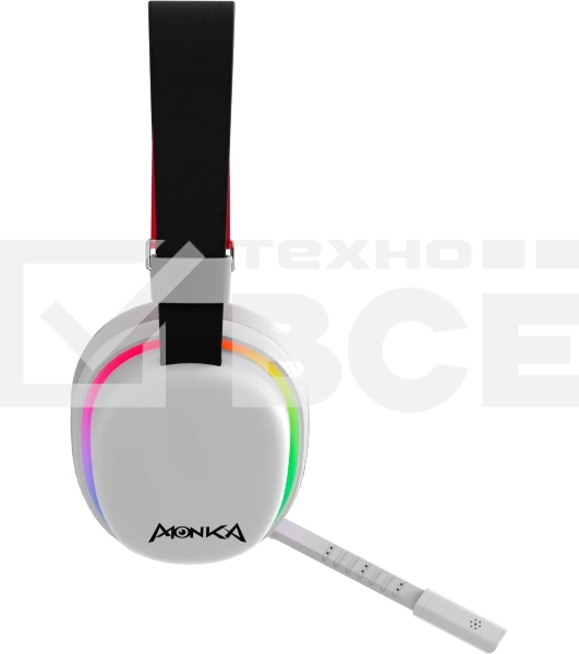 Гарнитура Marvo HG9069W Monka Echo белый, беспроводная + проводная, радиоканал, до 10 ч, подсветка, совместимость с PS5, Xbox