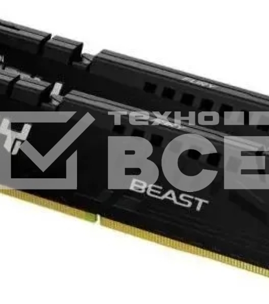 Оперативная память Kingston Fury Beast, DDR5, 16GB (2x8GB), 5600MHz, CL36, с радиаторами, черный