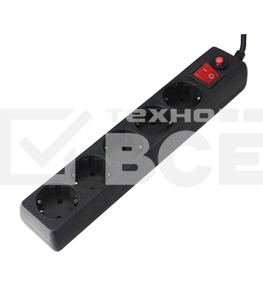 Сетевой фильтр Гарнизон EHLB-1 5р 10А 1.8м черный
