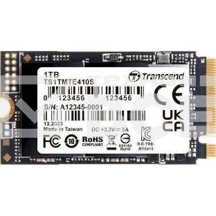 Твердотельный накопитель Transcend SSD MTE410S, 1000GB, M.2(22x42mm), NVMe, PCIe 4x4, 3D TLC, R/W 5000/3500MB/s, IOPs 570 000/700 000, TBW 600, DWPD 0.33, DRAM-less (5 лет)