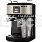 Кофеварка рожковая Vitek Metropolis VT-8489 черный/нержавеющая сталь, 1,5 л, 1250Вт, 15 бар, фото 1