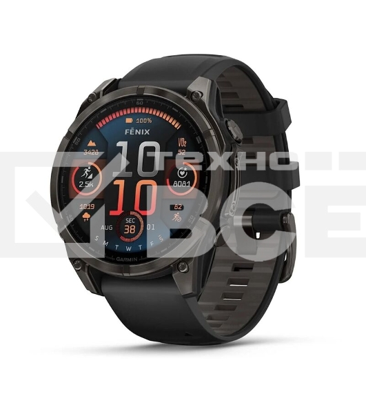 Смарт-часы Garmin Fenix 8 AMOLED Sapphire угольно-черный DLC, черный 47мм