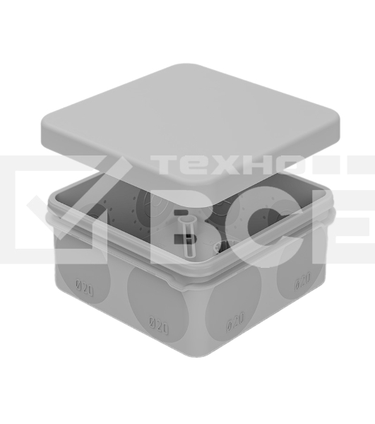 Коробка распаячная Rexant для прямого монтажа ОУ, HF, 80х80х40мм, IP67 (мембранные вводы)