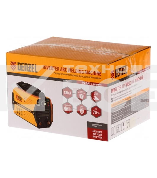 Сварочный аппарат Denzel ds-180 compact 94372  инвертор. дуговой сварки 180А пв 70%