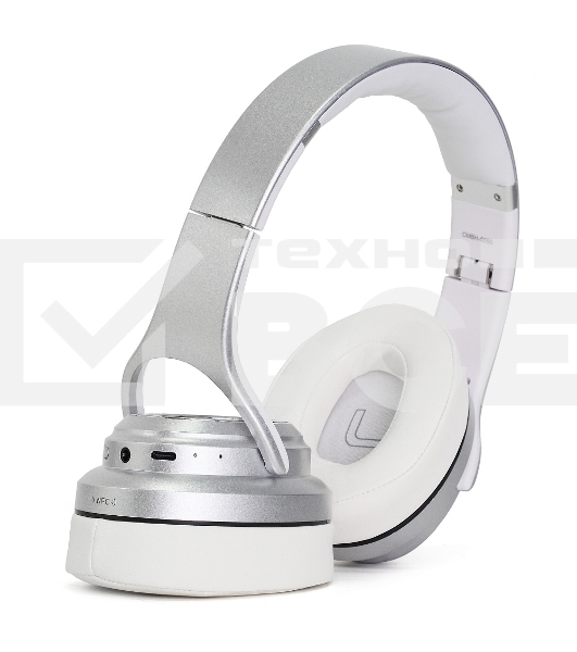 Беспроводные/проводные наушники Crown CMBH-5050 серебристый, накладные, Bluetooth + проводной, складная конструкция, до 10 ч