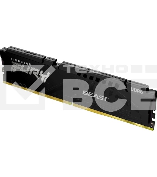 Оперативная память Kingston Fury Beast, DDR5, 16GB (1x16GB), 6800MHz, CL34, с радиатором, чёрный