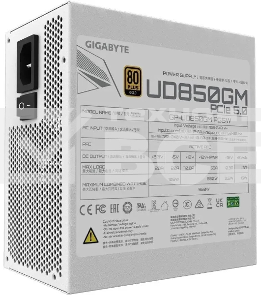 Блок питания Gigabyte ATX 850W GP-UD850GM 80 PLUS gold (20+4pin) APFC 120мм fan 8xSATA Cab Manag RTL