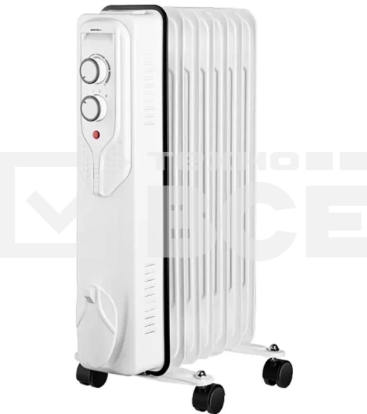 Масляный обогреватель Centek CT-6205 (7 секций), белый, 700/1000/1500 Вт, 15 м2, 3 режима, термостат
