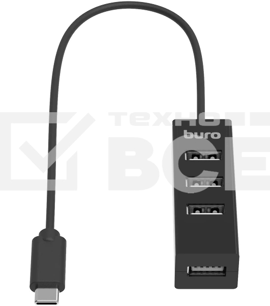 Разветвитель USB-C Buro BPH-C-1906 4порт. черный