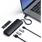 Док-станция (USB-хаб) Satechi ST-UCHSEK USB-C Hybrid Multiport Adapter (with SSD Enclosure M.2 SATA, 2xUSB 3.1, USB Type-C, HDMI), черный, фото2