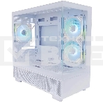 Корпус 1STPLAYER MIKU Mi5 ARGB White / mATX / 3x120mm ARGB fans / Mi5-WH-2FC7R-W-1FC7-W, фото 1
