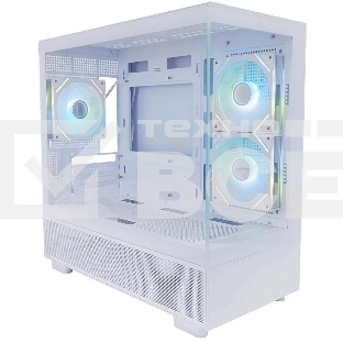 Корпус 1STPLAYER MIKU Mi5 ARGB White / mATX / 3x120mm ARGB fans / Mi5-WH-2FC7R-W-1FC7-W
