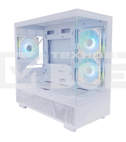 Корпус 1STPLAYER MIKU Mi5 ARGB White / mATX / 3x120mm ARGB fans / Mi5-WH-2FC7R-W-1FC7-W