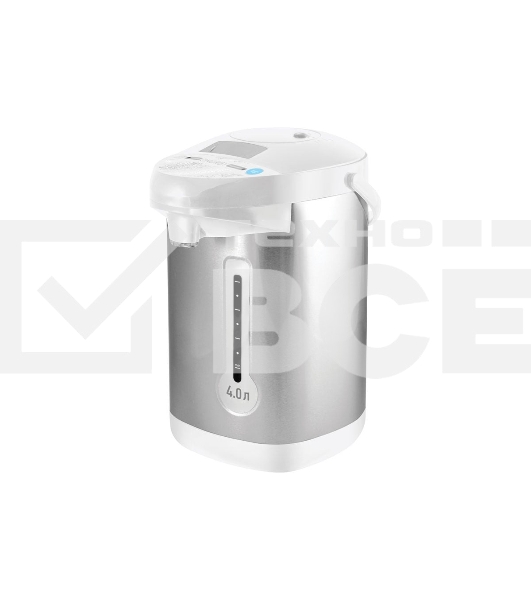 Термопот Energy TP-619 (280307) Мощность: 750 Вт Объем: 4 л Мощность в режиме поддержания температуры: 35 Вт 3 способа подачи воды: автоматическая (нажатием кнопки, нажатием чашкой) и ручная (помпа) Функция поддержания температуры Функция повторного кипячения Быстрое кипячение воды Энергосберегающий принцип работы Скрытый нагревательный элемент нержавеющая стальная колба Съемный шнур питания (длина шнура - 1 м) Индикатор уровня воды Состав (материал): металл, пластмасса