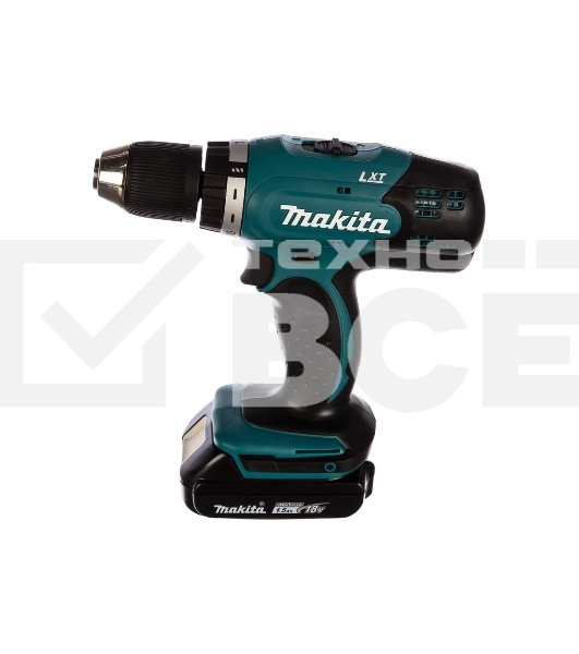 Дрель-шуруповерт Makita DDF453SYE ак 18В,2х1.5А·ч Li-ion,БЗП-13мм,0-400\1300об\м,42\27Нм,1.8кг,чем