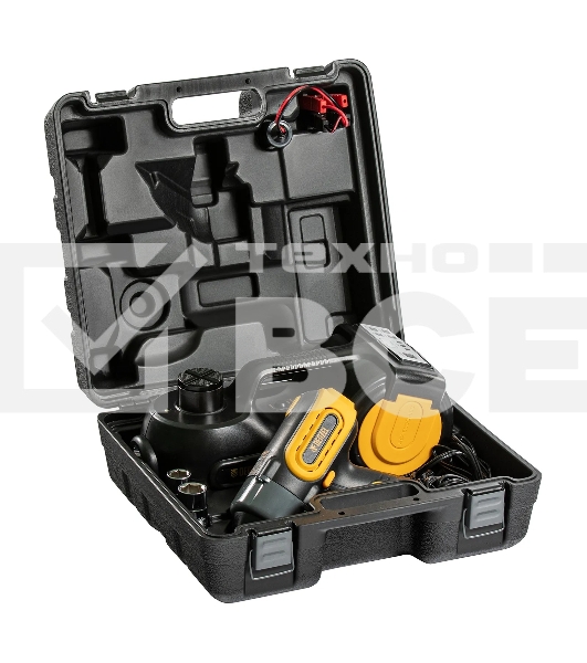 Домкрат электрогидравлический '3 в 1' (1,5 т) Denzel 12В, с гайковертом электрическим, в наборе