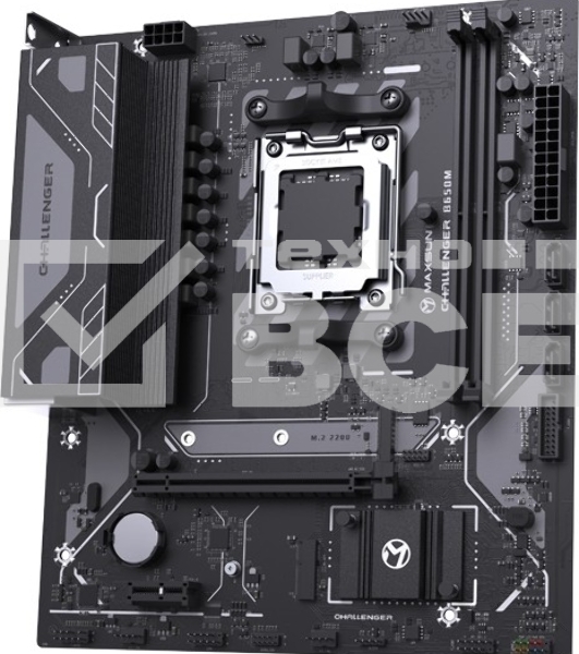 Материнская плата Maxsun Challenger B650M, AM5, AMD B650, 2xDDR5, 3xSATA III, 1xM.2, 1xPCI-E 4.0 x16, 1xDisplayPort, 1xHDMI, 1xRJ-45 1Gb LAN, 2xUSB 2.0, 4xUSB 3.2 Gen 1, 3x3.5 мм, 5.1-канальная, Micro-ATX