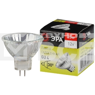 Лампочка галогенная ЭРА GU4-MR11-35W-12V-30CL GU4 35Вт софит теплый белый свет