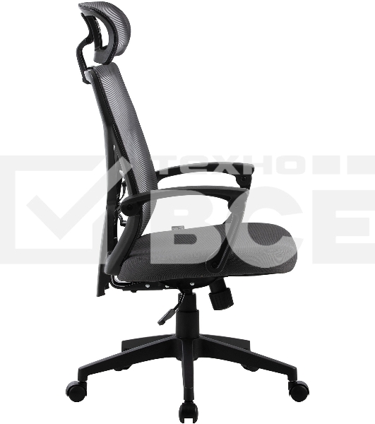 Кресло компьютерное Cactus CS-MC414-GY черный/серый, сетка/ткань, с подголов. крестов. пластик, пластик черный