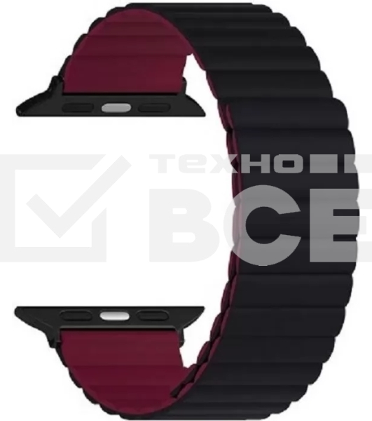 Силиконовый ремешок для Apple Watch 38/40/41 mm LYAMBDA ACRUX DSJ-30-40-BW Black/Wine red