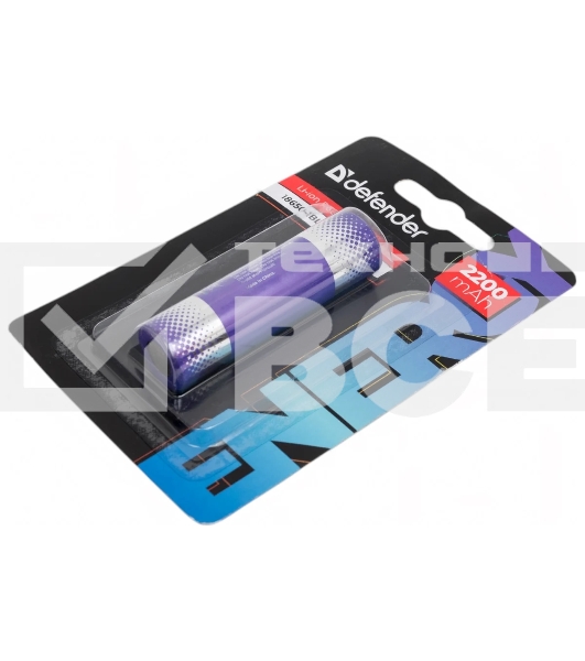 Аккумуляторная батарея Defender 18650-1BL 2200 mAh Li-ion, блистер, 1 шт.