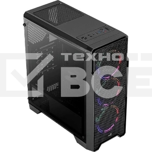 Компьютерный корпус Aerocool / Formula Ore Saturn FRGb-G-BK-v1 (2xUSB, 2xAudio, 0.5 мм,3x120 мм FAN, прозрачная стенка-закаленное стекло, ATX,