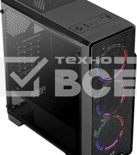 Компьютерный корпус Aerocool / Formula Ore Saturn FRGb-G-BK-v1 (2xUSB, 2xAudio, 0.5 мм,3x120 мм FAN, прозрачная стенка-закаленное стекло, ATX,