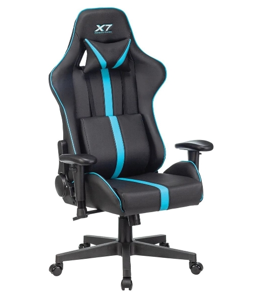 Кресло игровое A4Tech X7 GG-1200 черный/голубой искусственная кожа крестовина пластик
