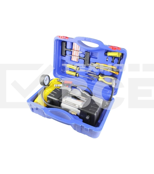 Компрессор поршневой Nova Bright АК-75 двухпоршневой, пластиковый кейс с инструментами 36448