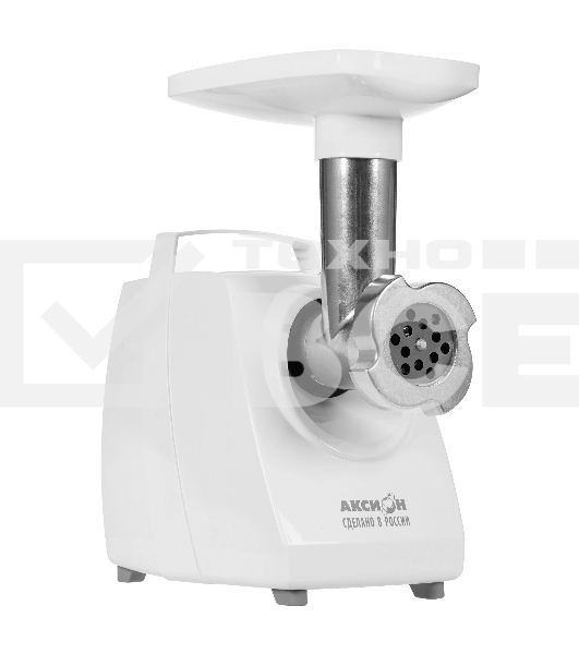 Мясорубка электрическая Аксион М33.01 белый, 1500 Вт, 1.7 кг/мин, реверс, защита от перегрузки, насадки - 3