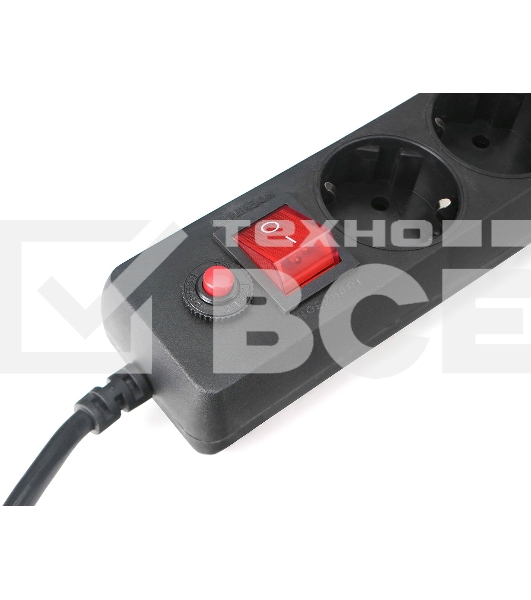 Сетевой фильтр Гарнизон EHLB-1 5р 10А 1.8м черный