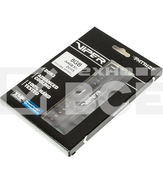 Оперативная память Patriot Viper 3, DDR3, 8GB (2x4 GB), 1600 MHz, CL9, радиатор, черный