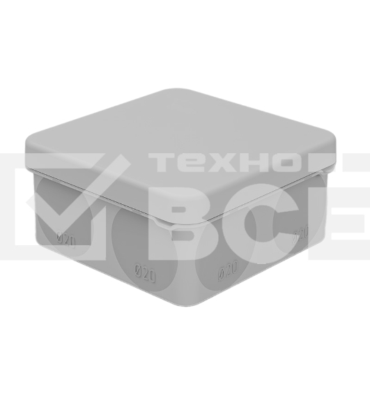 Коробка распаячная Rexant для прямого монтажа ОУ, HF, 80х80х40мм, IP67 (мембранные вводы)