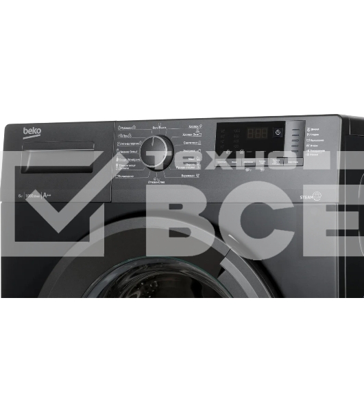 Стиральная машина Beko WSRE6512ZAA темно-серый, загрузка фронтальная 6 кг, 1000 об/мин., класс: А